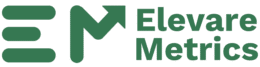 elevare metrics logo letters to the side
